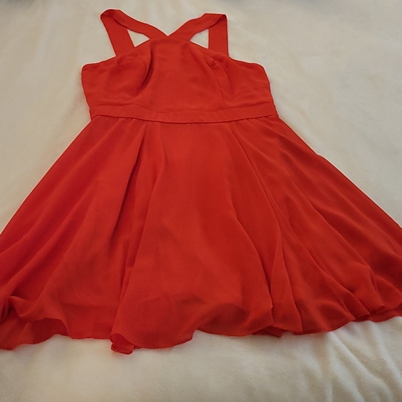 Lulus flowy fit and flare coral dress - Picture 3 of 5